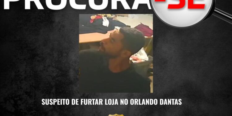 Polícia Civil divulga imagem de suspeito de dois furtos em loja na zona sul de Aracaju